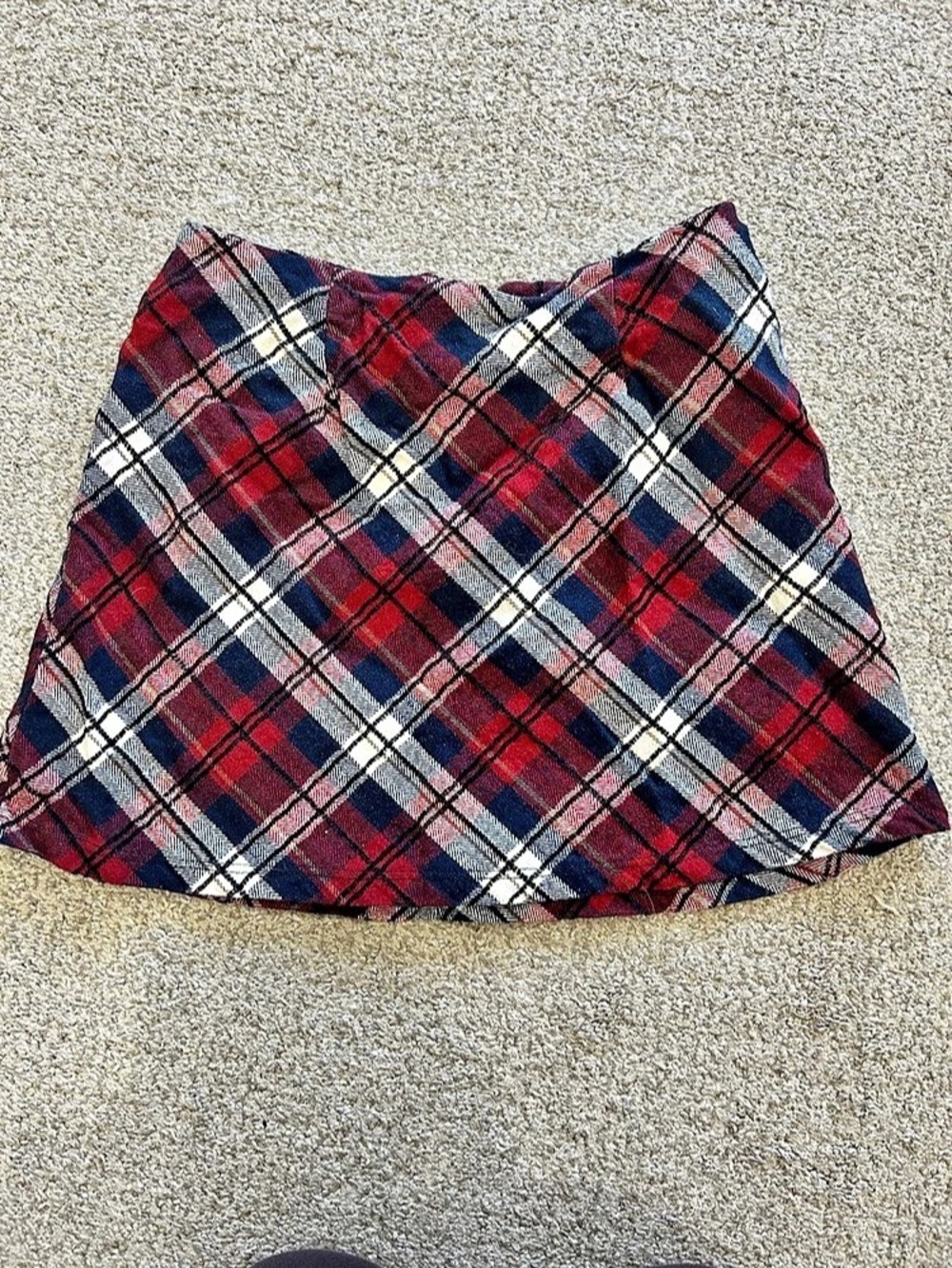 Altar'd State Plaid Mini Skirt in Red & Blue